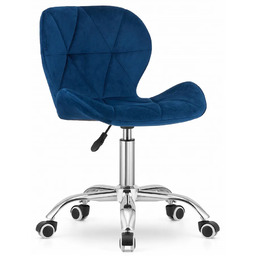 Elior Granatowy pikowany fotel obrotowy welurowy W6-N26