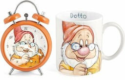 Home Krasnal zestaw budzik Mug, porcelana, pomarańczowy, 2