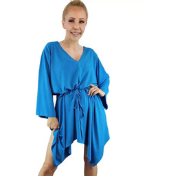 Piękna sukienka nietoperz prążkowana mini-3XL/4XL