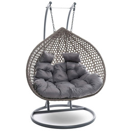 Fotel wiszący dwuosobowy - kokon dwuosobowy szary SC-028