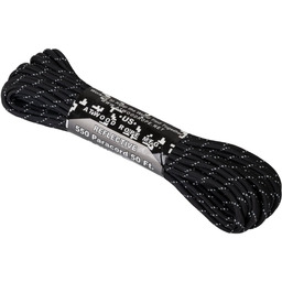 Linka Paracord 550 ATWOOD (3,4mm/15m) Nylon Reflective czarna