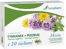 Sanopharm TYMIANEK + PODBIAŁ z 20 ziołami, 36