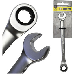 Topex Klucz płasko-oczkowy, z grzechotką,10 mm