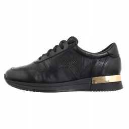 Czarne sneakersy półbuty skórzane damskie Nessi 20771/1 płaski