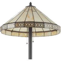 Clayre&Eef Lampa stojąca tiffany BRADLEY, brązowy / rdzawy,