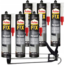 Klej montażowy PATTEX FIX PVC&ALU, 6 szt -