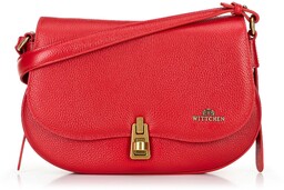 Damska torebka na ramię z naturalnej skóry czerwona