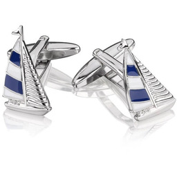 Zestaw prezentowy Spinki i Chusteczka Żaglówki HS-07