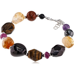 Naturalny Rubin Kamienie Wyjątkowa Bransoletka Srebro