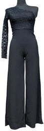 MISSGUIDED Kombinezon Damski Elegancki z Jednym Rękawem Czarny