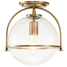PLAFON Somerset mosiężny z jednym źródłem światła, szklany