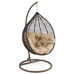 Fotel ogrodowy - kokon wiszący HC-001 brązowy technorattan