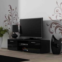 Szafka RTV czarna mat / połysk 140 cm