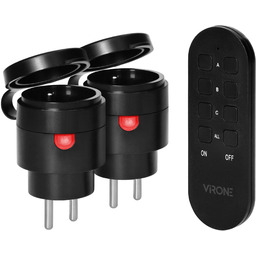 2 x 2 Gniazda Zewnętrzne Bezprzewodowe Pilot Wyłącznik