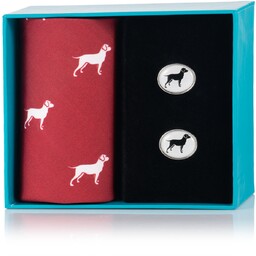 Zestaw prezentowy Spinki i Chusteczka Pies HS-13