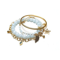 Pakamera Zestaw bransoletek /Akwamaryn/ - Szlachetna kolekcja