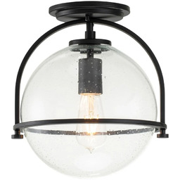 PLAFON Somerset czarny z jednym źródłem światła, szklany
