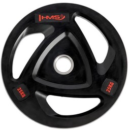 TOX25 CZARNY TALERZ OLIMPIJSKI OGUMOWANY 25 KG HMS