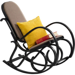 Edinos Drewniany fotel bujany w kolorze Wenge X3