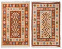 Dywan Kilim Romby terra dwustronny