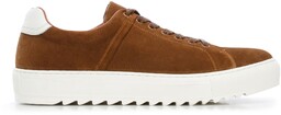 Męskie sneakersy zamszowe na grubej podeszwie brązowe
