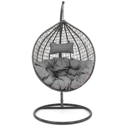 Fotel ogrodowy - kokon wiszący HC-001 czarny technorattan