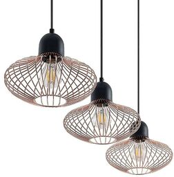 Lindby - Justinos 3 Lampa Wisząca Black/Copper