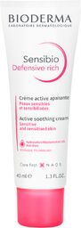 Bioderma Sensibio Defensive Rich, kojący krem do twarzy,