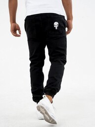 Spodnie Jeansowe Jogger Męskie Czarne Marvel Punisher Small