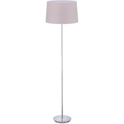 Relaxdays Lampa stojąca z abażurem z materiału, chromowana