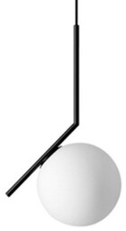 Mleczna kula Black 20cm - czarna nowoczesna lampa