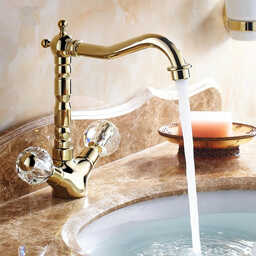 bateria umywalkowa retro ENYO różowe złoto - złoty