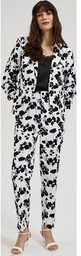 Garniturowe spodnie damskie w kant czarno-białe 4312, Kolor