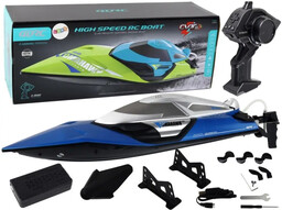 Motorówka zdalnie sterowana ze światłem niebieska - Leantoys
