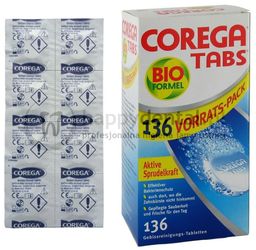 COREGA Tabs 136szt - tabletki do czyszczenia protez