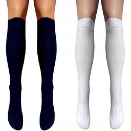 PODKOLANÓWKI 2-PARY ZESTAW BAWEŁNIANE CZARNE I BIAŁE KRYJĄCE