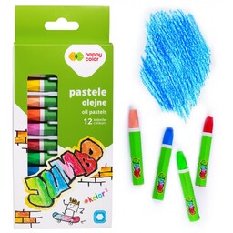 Pastele olejne Jumbo zestaw 12 kolorów Happy Color