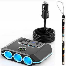 Rozgałęźnik/Rozdzielacz Usb 12/24V|USB-3 USB-C|3 x zapa|+LCD