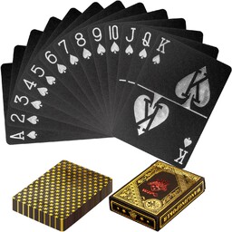 CZARNO ZŁOTE KARTY TALIA DO GRY W POKER