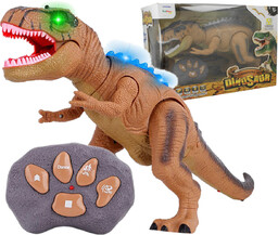 Zdalnie Sterowany Dinozaur Tyranozaur Ryczy Chodzi Brązowy