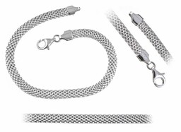 Elegancki srebrny komplet bransoleta łańcuch bismarck 5mm tub