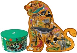Puzzle Świat Zwierząt w Okrągłe Pudełko, 280 El.