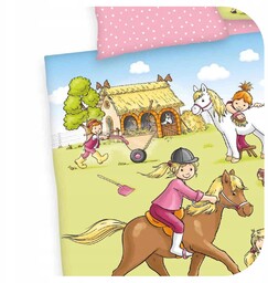 Pościel Kucyk Konik Konie Pony 100X135 Flanelowa Bawełniana