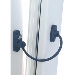 Blokada okna antracytowa, na przycisk  zabezpieczenie dzieci,