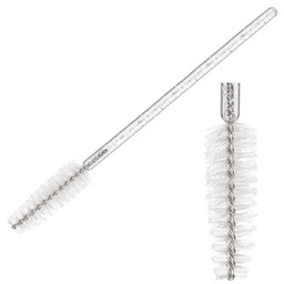 Szczoteczka do rzęs nylonowa biała- patyczek przezroczysty/czarny 50szt