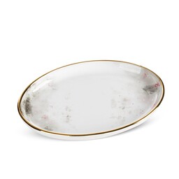 Eurofirany Patera ceramiczna 23x16x3 Lumia biała srebrna 03