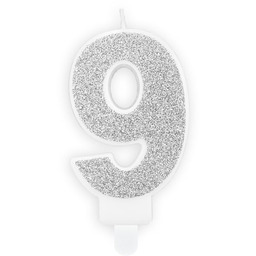 Świeczka cyferka z brokatem - 9 - 1