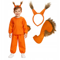 Strój Wiewiórka 122cm komplet bluzka spodnie ogon opaska