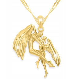 Złoty Naszyjnik Anioł Przytulanie Kocham Cię Dwa Anioły