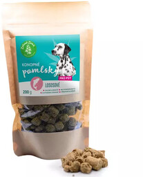 Konopne przysmaki dla psów, smak łososia, 200 g,